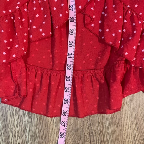 Red Wrap Dress w/ star print - Picture 10 of 10